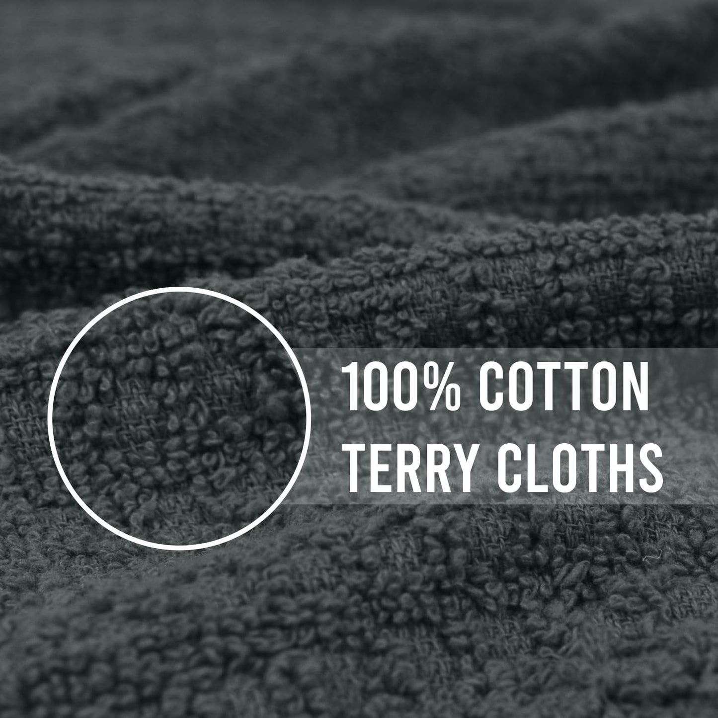Premium Dish Cloth 100% Cotton 12 X 12 Inches |Pack of 8|-Ultra Soft Tea Towels-Highly Absorbent Kitchen Rags-Terry Dishcloth for Kitchen and Household Cleaning |Grey|