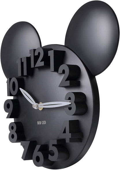 MEIDI CLOCK Modern Design Mickey Mouse Big Digit 3D Wall Clock Home Decor Decoration - Black