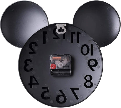 MEIDI CLOCK Modern Design Mickey Mouse Big Digit 3D Wall Clock Home Decor Decoration - Black